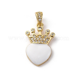 Brass Cubic Zirconia Pendants&nbsp;ZIRC-H122-01G