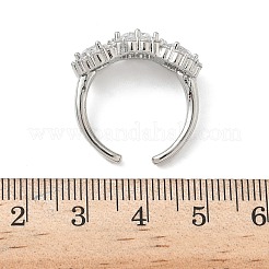 Brass Micro Pave Cubic Zirconia Cuff Rings&nbsp;RJEW-H256-02P-02