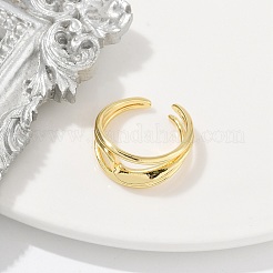 Rack Plating Brass Cuff Rings for Women&nbsp;RJEW-M028-57G