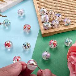 30Pcs 5 Colors UV Plating Iridescent Transparent Acrylic Beads&nbsp;OACR-SZ0001-89
