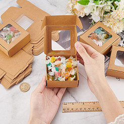 Square Foldable Creative Kraft Paper Box&nbsp;CON-WH0089-20B