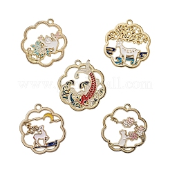 Golden Plated Alloy Enamel Pendants&nbsp;ENAM-CJ0001-62