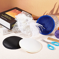 3Pcs 3 Colors Polyester Round Fascinator Hat Base for Millinery&nbsp;AJEW-FG0002-76