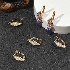 SHEGRACE Brass Micro Pave Cubic Zirconia Hoop Earring Findings&nbsp;XGRQ79494-936G