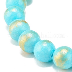 Natural Mashan Jade Round Beaded Stretch Bracelet&nbsp;BJEW-JB07970-02