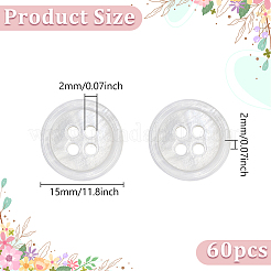 60Pcs Natural Shell Buttons&nbsp;BUTT-WR0001-33