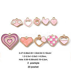 20Pcs 10 Styles Alloy Enamel Pendants&nbsp;ENAM-FP0002-33
