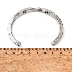 Always In My Heart 304 Stainless Steel Cuff Bangles for Women&nbsp;BJEW-D361-01P