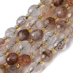 Natural Copper Rutilated Quartz Beads Strands&nbsp;G-F809-A41-01