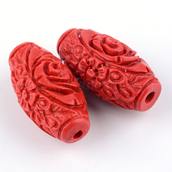 Carved Cinnabar Beads&nbsp;X-CARL-Q004-76B