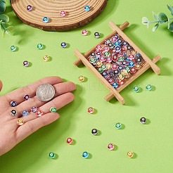 240Pcs 8 Colors Printed Transparent Acrylic Beads&nbsp;TACR-TA0001-94