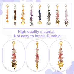 Natural Gemstone Chip Pendant Decoration&nbsp;HJEW-AB00341