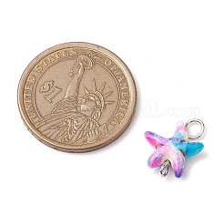 6Pcs 6 Colors Dyed Synthetic Turquoise Starfish Connector Charms&nbsp;PALLOY-JF02727