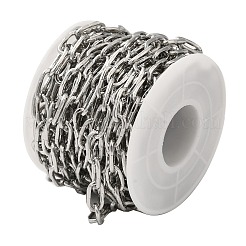 Tarnish Resistant 304 Stainless Steel Textured Oval Link Chains&nbsp;CHS-K017-01P