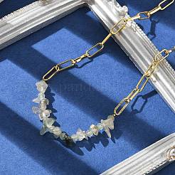 Natural Prehnite Chip Beaded Necklaces&nbsp;NJEW-C070-04G-04