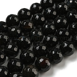 Natural Black Agate Round Beads Strand&nbsp;G-L084-10mm-28