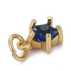 Brass Micro Pave Cubic Zirconia Pendants&nbsp;KK-P192-10-G04