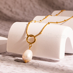 Simple and Elegant Natural Freshwater Pearl Potato Pendant Necklaces&nbsp;TT0391