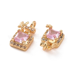Brass Micro Pave Clear Cubic Zirconia Charms&nbsp;KK-E068-VF220