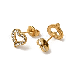 304 Stainless Steel Crystal Rhinestone Stud Earrings for Women&nbsp;EJEW-C094-01L-G