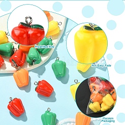 20Pcs 4 Colors Resin Imitation Vegetable Pendants&nbsp;RESI-YW0001-59