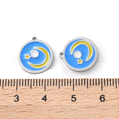304 Stainless Steel Enamel Charms&nbsp;STAS-M102-21P-04