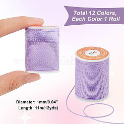 12 Rolls 12 Colors Round Waxed Polyester Cord&nbsp;YC-PH0002-40