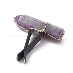 Wire Wrapped Bullet Natural Gemstone Car Air Vent Clips&nbsp;JEWB-BR00136