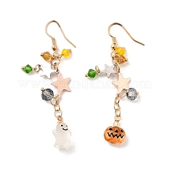 Alloy Resin Dangle Earrings&nbsp;LS-EJEW-P319-02G