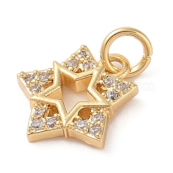 Brass Micro Pave Clear Cubic Zirconia Pendants&nbsp;ZIRC-P121-08G