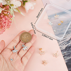 12Pcs Brass Cubic Zirconia Ear Stud Findings&nbsp;KK-BBC0027-63