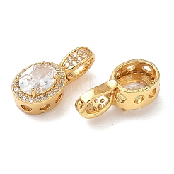 Brass Micro Pave Clear Cubic Zirconia Pendants&nbsp;KK-H526-16G