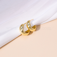 Elegant Brass C-shaped Stud Earrings&nbsp;CJ1383