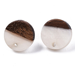 Resin & Walnut Wood Stud Earring Findings&nbsp;MAK-N032-007A