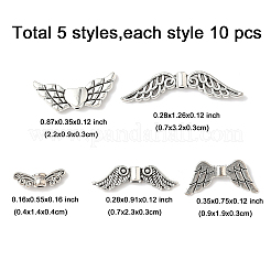 50Pcs 5 Styles Tibetan Style Alloy Beads&nbsp;TIBEB-FP0001-05