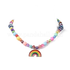 Rainbow Theme Bracelets & Necklaces Sets for Kids&nbsp;SJEW-JS01266