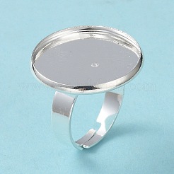 Adjustable 201 Stainless Steel Finger Rings Components&nbsp;STAS-G187-01S-20mm