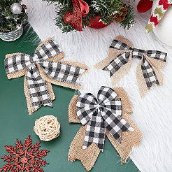 3Pcs 3 Style Big Bowknot Polyester Imitation Linen Ornament Accessories&nbsp;DIY-CA0002-61