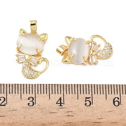 Brass Micro Pave Cubic Zirconia Pendants&nbsp;KK-L256-17G