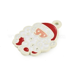 Christmas Theme Spray Painted Alloy Enamel Pendants&nbsp;ENAM-Z020-01G