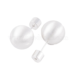 Round Ball Drawbench Brass Ear False Plugs for Women&nbsp;LS-EJEW-G391-24C-S