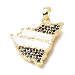 Brass Micro Pave Blue Cubic Zirconia Pendants&nbsp;KK-C263-31B-G