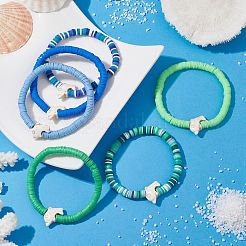 12Pcs 12 Colors Polymer Clay Heishi Sufer Stretch Necklaces Set&nbsp;BJEW-JB09910