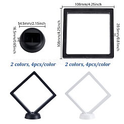 8Pcs 2 Colors Square Transparent PE Thin Film Suspension Jewelry Display Boxes&nbsp;ODIS-GA0001-70