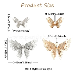 16Pcs 4 Styles Brass Filigree Pendants&nbsp;KK-YW0004-57