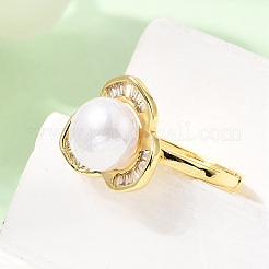 Adjustable Brass Micro Pave Cubic Zirconia Finger Rings&nbsp;CU-CBABA66-03G