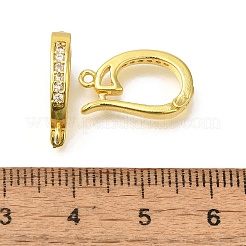 Rack Plating Brass Micro Pave Clear Cubic Zirconia Enhancer Shortener Bails&nbsp;KK-F883-13G