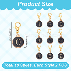 20Pcs 10 Styles Alloy Enamel Pendant Locking Stitch Markers&nbsp;HJEW-PH02072