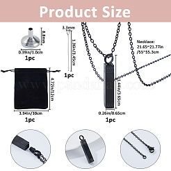 1Pc 304 Stainless Steel Cuboid Pendant Urn Ashes Necklaces&nbsp;NJEW-FH0001-35A