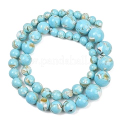 Synthetic Turquoise and Sea Shell Assembled Graduated Beads Strands&nbsp;GG-CBA2AE1-A07-D